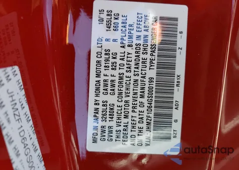 2016 Honda Cr-Z Ex z USA, uszkodzony, nr VIN JHMZF1D64GS000199